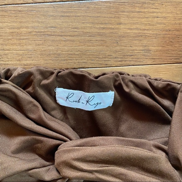 Brown Rock Rags worn once tank Tie waist crop top. Size Small. Vacation Beach S - Picture 4 of 6